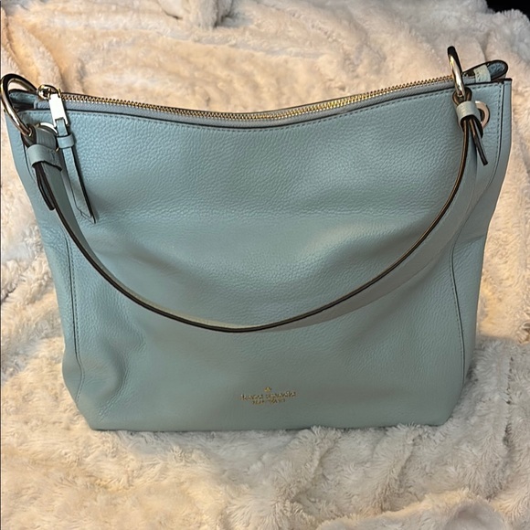 Kate Spade Blue Leather Shoulder Bag with Silver Hardware - Picture 1 of 16